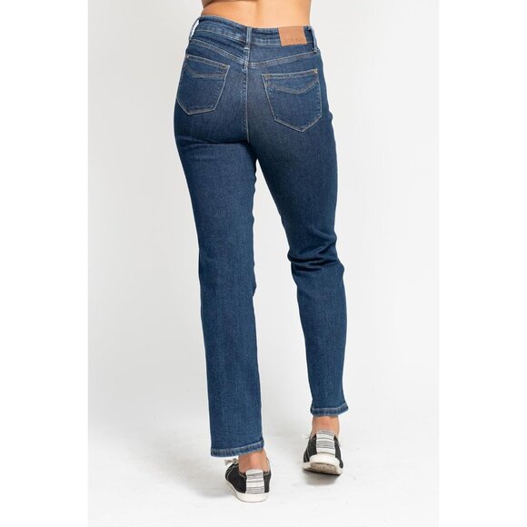 High Waist Tummy Control Classic Straight Jeans Womens Size 13 Dark Blue - Picture 7 of 8